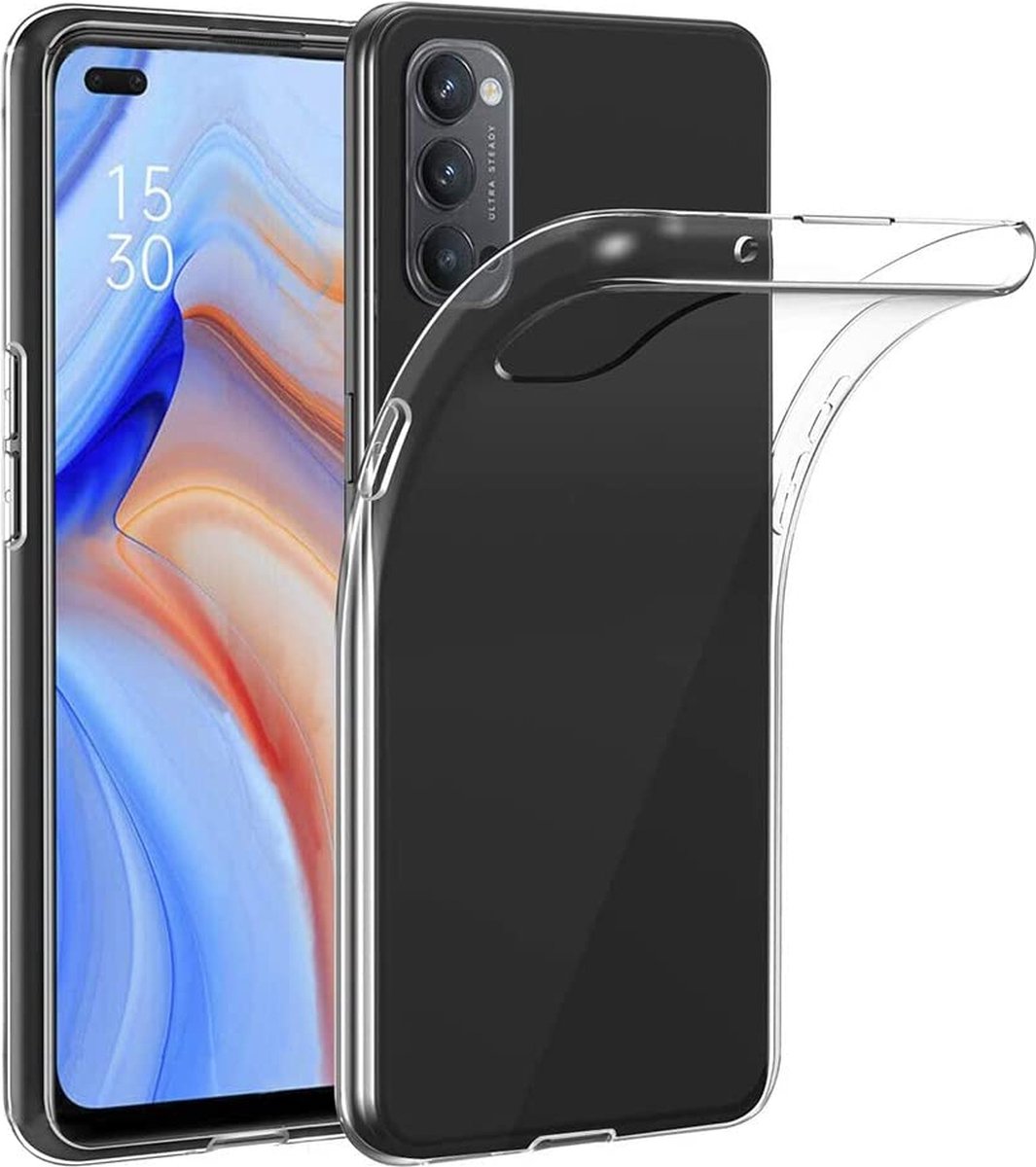 Hoesje voor Oppo Reno 4 backcover Shockproof siliconen Transparant