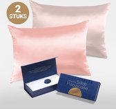 Slowwave Premium Silk Pillowcase - Extra voordelig colorpack: Cherry Blossom en Pink Swan (lichtroze) - Ervaar het beste zijden kussensloop - 100% Mulberry zijde - 22 momme - Hoogste kwaliteit (grade 6A) - 60x70cm