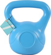 Kettlebell bleue de 4 kg – Plastique durable avec remplissage en ciment – ​​Pour la force et l'endurance – Fitness et entraînement complet du corps