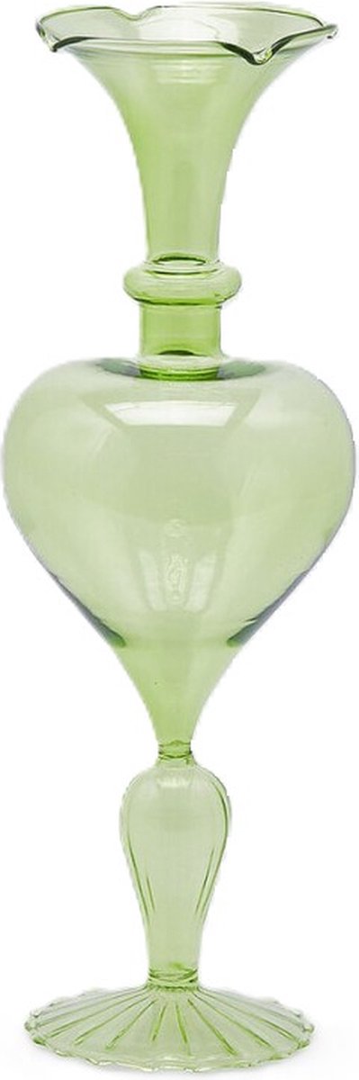 EDG Bloemenvaas Glas Groen D 10 cm H 29 cm Opening 2.5 cm