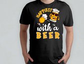Le plus heureux avec une bière - T-shirt - Bière - drôle - HoppyHour - BeerMeNow - BrewsCruise - CraftyBeer - Proostpret - BiermeNu - Visite de la bière - Fête de la bière