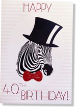 Hoera 40 Jaar! Luxe verjaardagskaart - 12x17cm - Gevouwen Wenskaart inclusief envelop - Leeftijdkaart