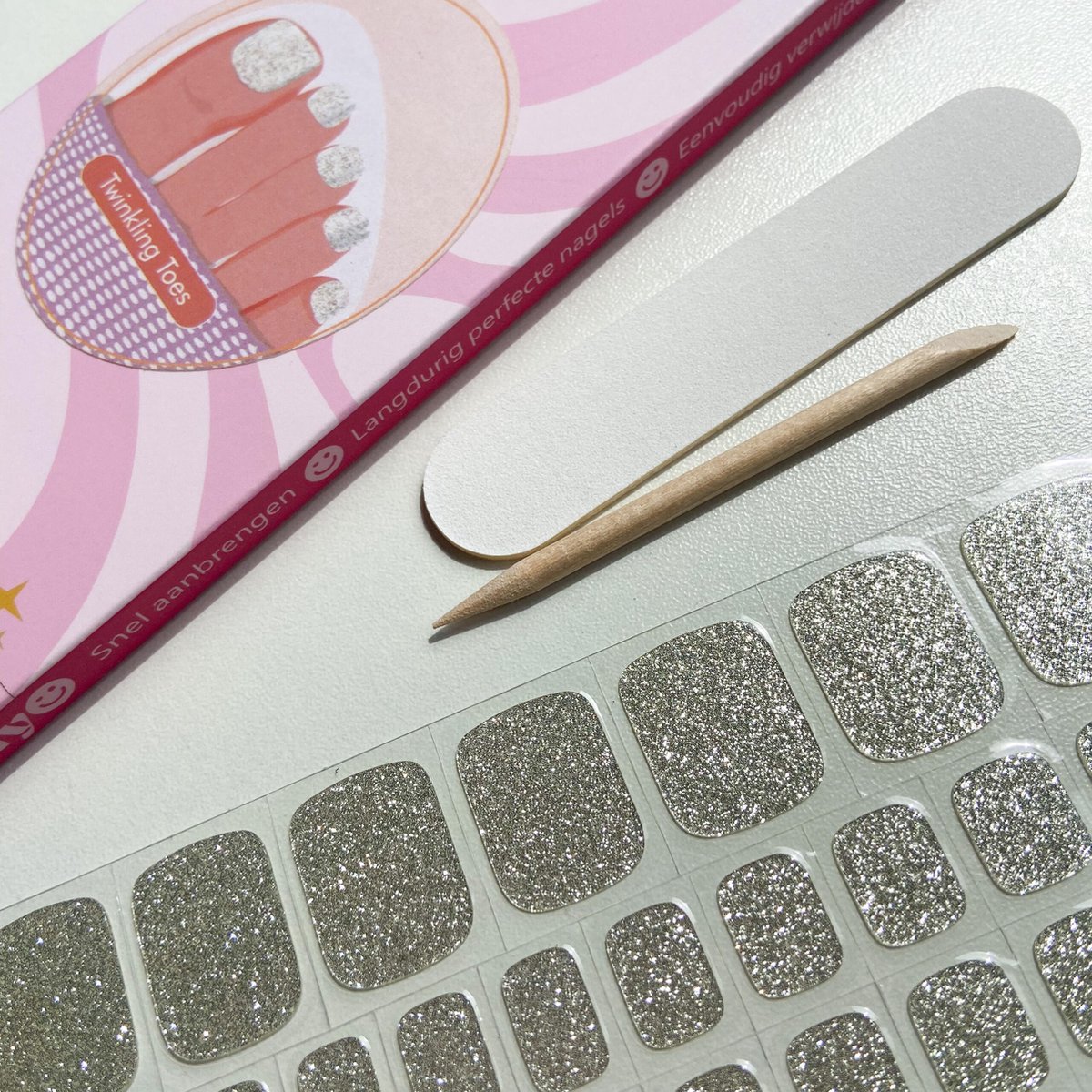 Goedkoopste Slayo© - Gellak Pedicure - Twinkling Toes - Teennagel nagelstickers - Gel Nail Wrap - Nail Art Stickers - Gellak Nagels - Gel Nagel Stickers - LED/UV lamp nodig