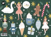 25 vel cadeau stickers - Kerst Notenkraker - Kerststickers