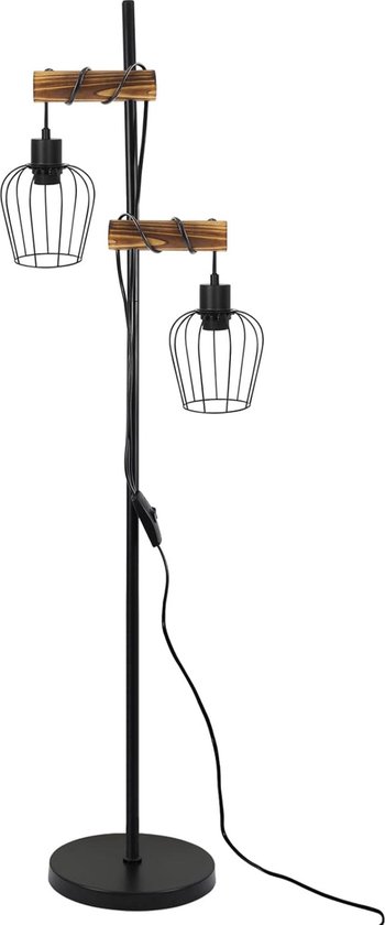 D&B Lamp - Vintage - Staande Lamp - Retro - Hoogte 151 Cm - Antislip - E27 - Industrieel Design - Kleur Zwart