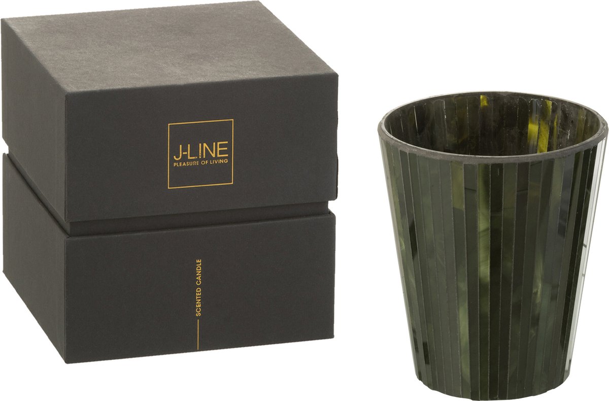 J-Line geurkaars Noa - Herbal Serenity - glas - groen - large - 60U