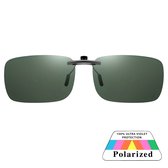 Overlappende zonnebrilclip, gepolariseerde zonnebril met frameloze flip-up-lenzen voor bril, brilclip, UV400 zonnebril, voor sport, reizen, vissen, rijden, Zwart