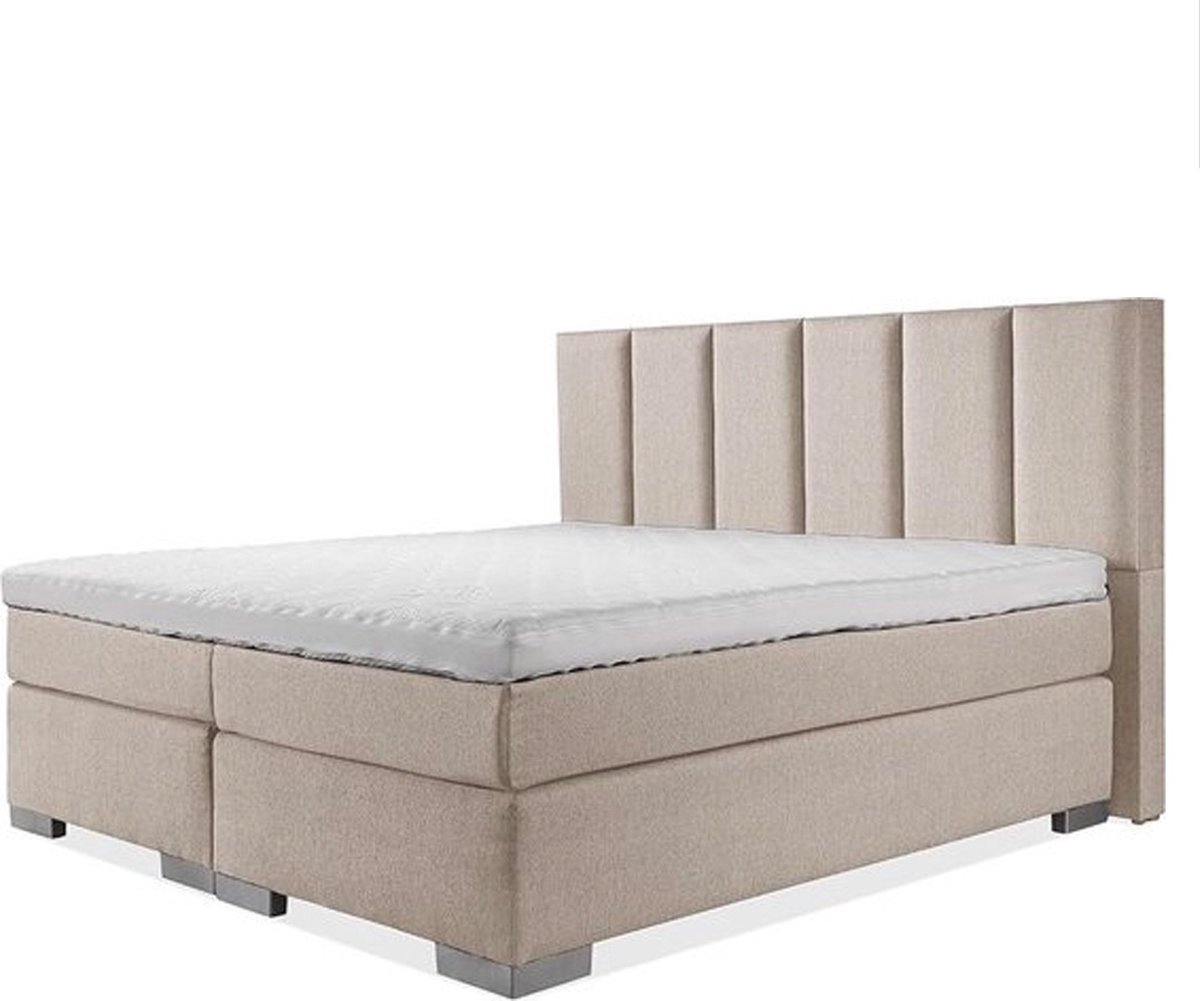 BedNL - Boxspring Utrecht - 140x220 Compleet beige 6 Balken