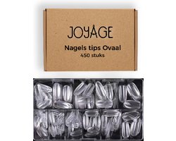 Joyage Nagel Tips Transparant Oval - 450 stuks - Nagel tips transparant - Nageltips voor gelnagels - Nagel tips acryl - Transparante nageltips - Kunstnagels Nepnagels - Kerstcadeau voor vrouwen - Cadeau vrouw