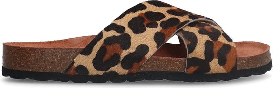 Manfield - Dames - Luipaard slippers - Maat 41