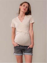 Prénatal voedingsshirt - Zwangerschapskleding - Almond - Maat S