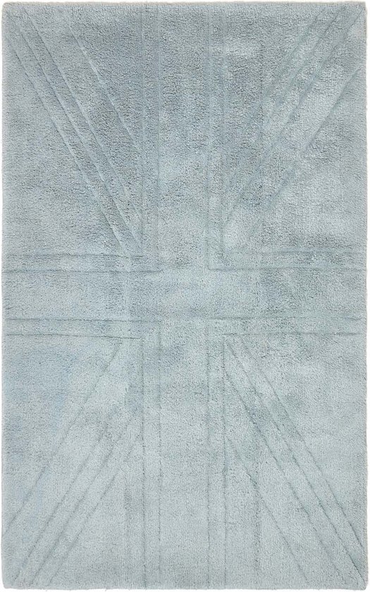 Homescapes Laagpolig vloerkleed Union Jack Effen Britse vlag zilvergrijs 90 x 150 cm