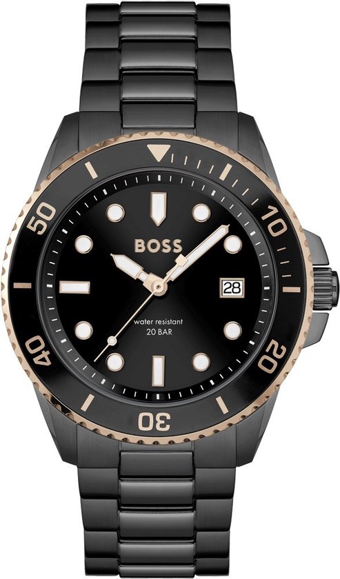Hugo Boss Ace 1514013 Horloge - Staal - Zwart - Ø 43 mm