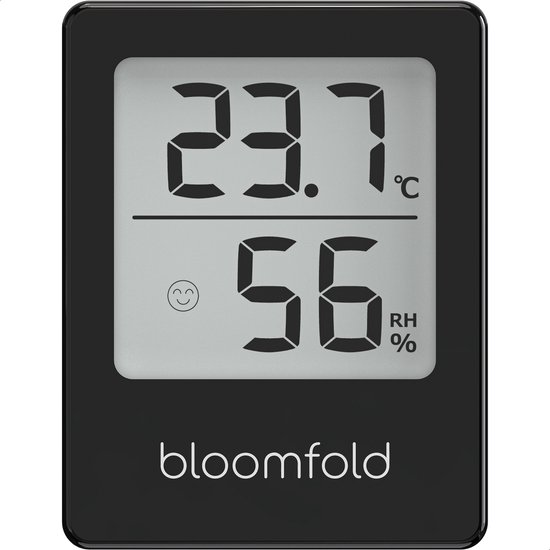 Foto: Bloomfold hygrometer luchtvochtigheidsmeter digitaal weerstation vochtigheidsmeter thermometer voor binnen inclusief batterij