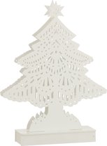 J-Line Sapin De Noel Decoratif Led Bois Blanc Large