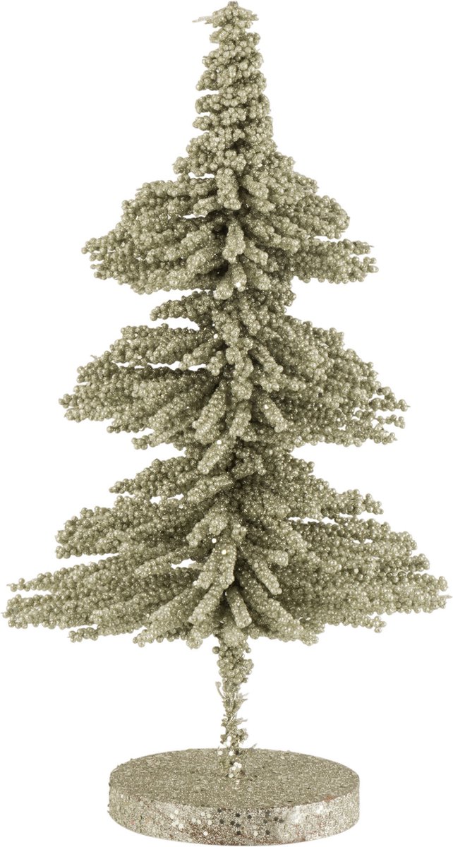 J-Line decoratie Kerstboom Bolletjes Glitter - kunststof - lichtgroen - small