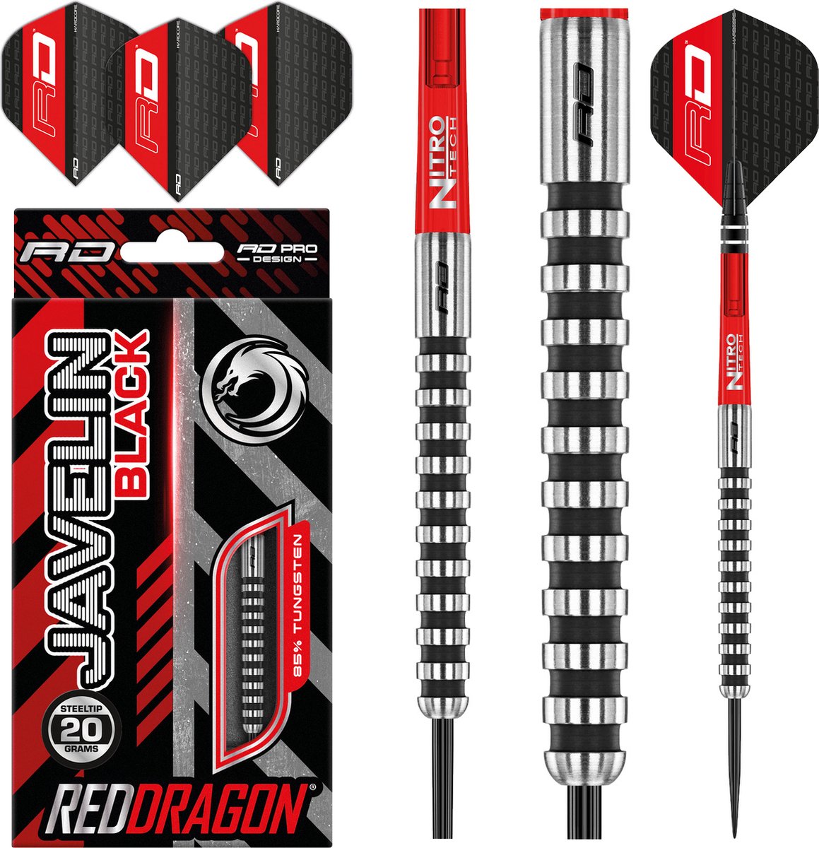 Red Dragon Javelin Black 85% - Dartpijlen
