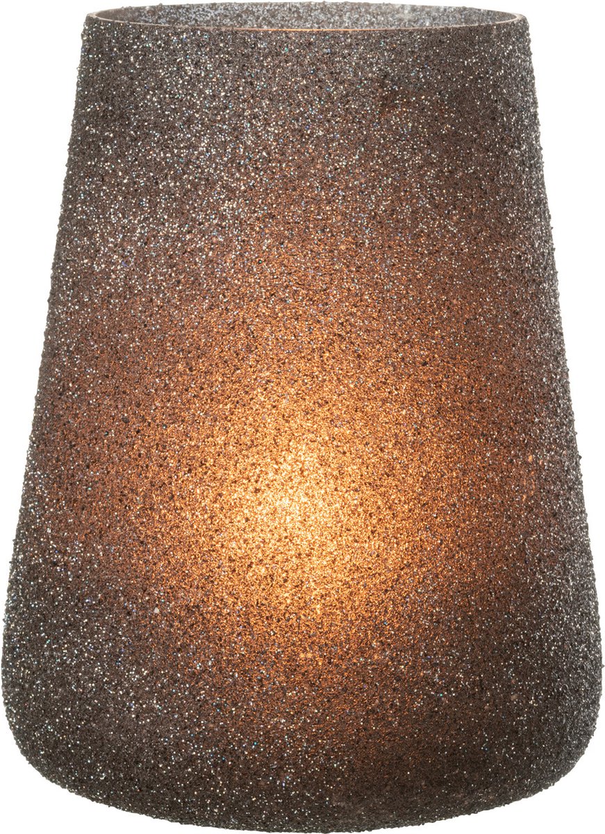 J-Line windlicht Glitter - glas - paars - large