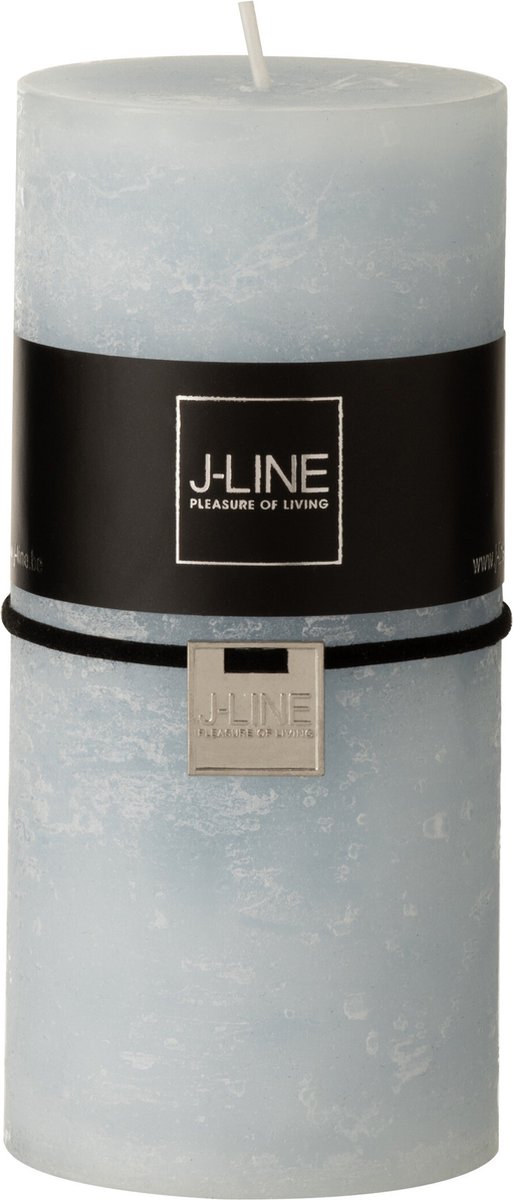 J-Line cilinderkaars - lichtblauw - large - 70U - 6 stuks