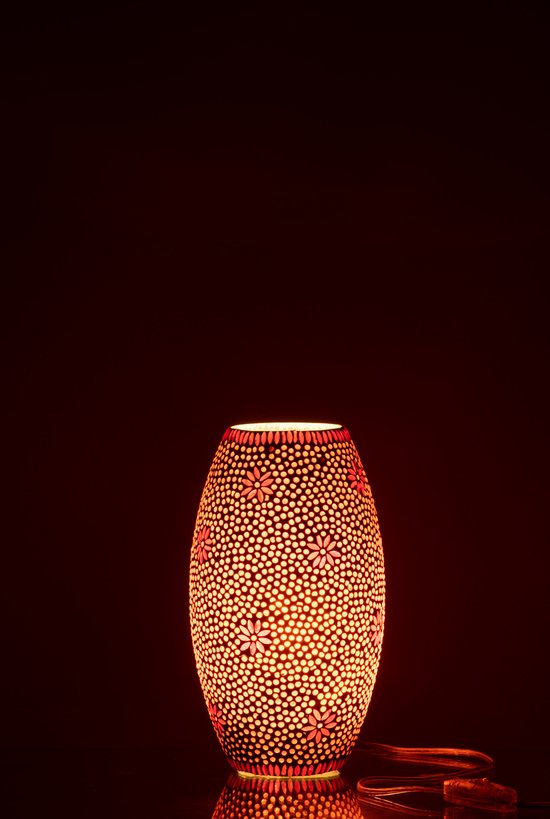 J-Line lamp Bram - glas - rood - medium