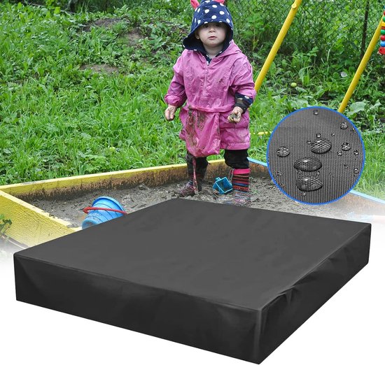 Waterdichte zandbakafdekking, 150 x 150 cm, zandbakafdekking, zeil, zandbakafdekking, stofdichte zandbak, 420D Oxford-stof