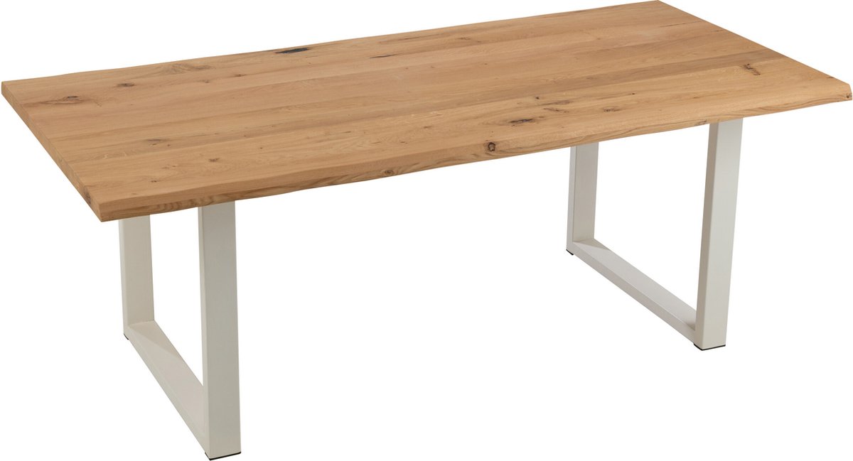 J-Line tafel Poten Rechthoek - metaal - zwart Wit