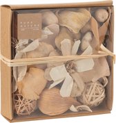 J-Line decoratie Potpourri Droogbloemen/noten - jute - naturel