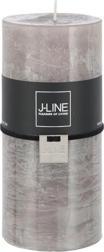 J-Line cilinderkaars - grijs - large - 72U - 6 stuks