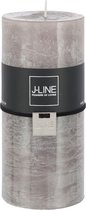 J-Line cilinderkaars - grijs - large - 72U - 6 stuks