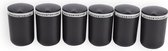 Handige Set van 6 Zwarte & Grijze Kunststof Asbakken met Deksel | Praktische Oplossing voor Rokers | Ideaal voor Thuis Onderweg en Buiten | 10.5cm x 6cm x 9.5cm