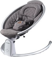 Hot Mom - Automatische Schommelstoel voor Baby’s - Elektrische Baby Wieg - Afstand bestuurbare Wipstoel - Vijf standen - Speel muziek af met Bluetooth - Stijlvol - 0-1 jaar - 60 x 70 x 55 cm - Grijs