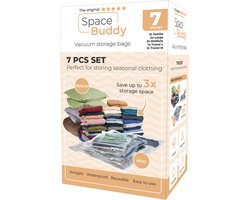 Space Buddy, Vacuümzakken - 7-delige set - Opbergzakken voor thuis en onderweg - Dekbedden & Kleding opbergen - Vacuum Reiszakken - Vacuümopbergzakken in 5 maten - Vacuum Bags- Vacumeerzakken - - Vacuumzakken kleding herbruikbaar