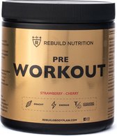 Rebuild Nutrition Pre-Workout - Par cuillère 400 mg de caféine - Tirez le meilleur parti de vos entraînements - Poudre 300 gr - Saveur fraise et cerise