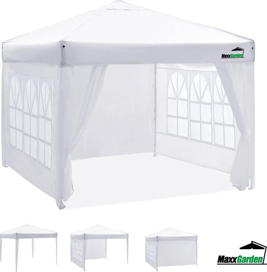 MaxxGarden Partytent - Paviljoen - 3x4m - Incl. Zijwanden - Waterdicht - Wit