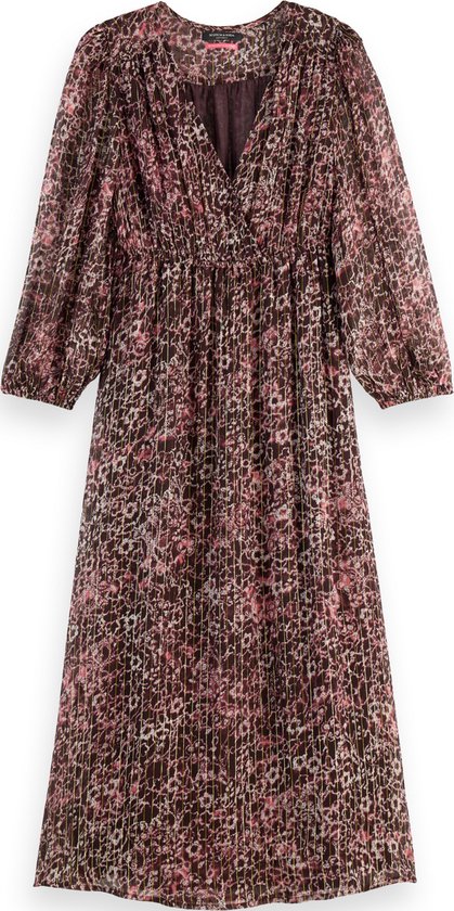 Scotch & Soda MIDI DRESS WITH LUREX AND PUFF SLEEVE Dames Jurk - Maat 38