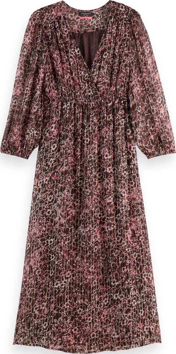 Scotch & Soda MIDI DRESS WITH LUREX AND PUFF SLEEVE Dames Jurk - Maat 38