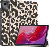 iMoshion Tablet Hoes Geschikt voor Lenovo Tab M11 - iMoshion Design Trifold Bookcase - Meerkleurig /Leopard