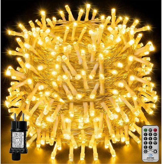 Lichtsnoeren- 100 m 1000 LED LED-lichtslingers- fairy Lights-IP44 , 8 modi, warm wit -Met afstandsbediening en timer