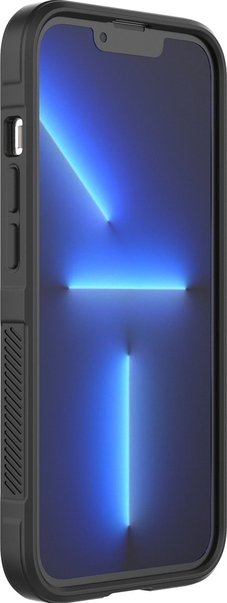 Mobigear Hoesje geschikt voor Apple iPhone 13 Pro Telefoonhoesje Flexibel TPU | Mobigear Bumpy Backcover | iPhone 13 Pro Case | Back Cover - Donkerblauw