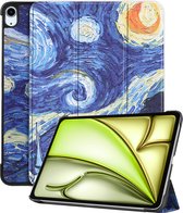 Hoes Geschikt voor iPad Air 2024 (11 inch) Hoes Luxe Hoesje Book Case - Hoesje Geschikt voor iPad Air 6 (11 inch) Hoes Cover - Sterrenhemel