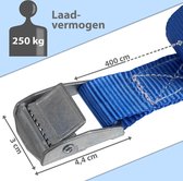 Sjorband spanband bevestigingsband met klemgesp - blauw, beschikbaar in verschillende lengtes en hoeveelheden - draagvermogen tot 250 kg DIN EN 12195-2, 6 stucks 2.5 cm x 4 m