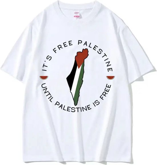 Free Palestine shirt | Palestina | It's free Palestine | Peace T-shirt | 100% katoen | Wit | L