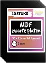 A4 MDF - Plaque Zwart