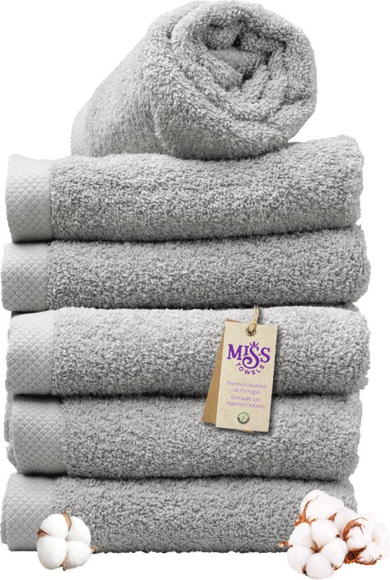 Miss Towels - Hotelhanddoek - Grijs - 50x100 - 5+1 Bundel