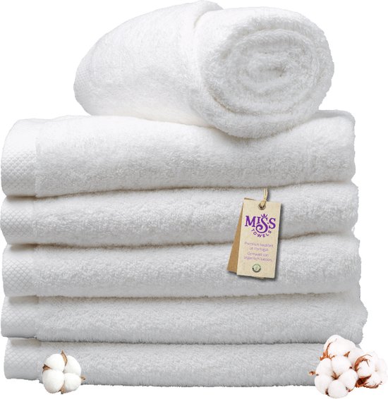 Miss Towels - Hotelhanddoek - Wit - 70x140- 5+1 Bundel