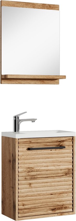 Meuble lave-main salle de bain design SIENA largeur 40 cm, chêne clair – Le Monde du Bain
