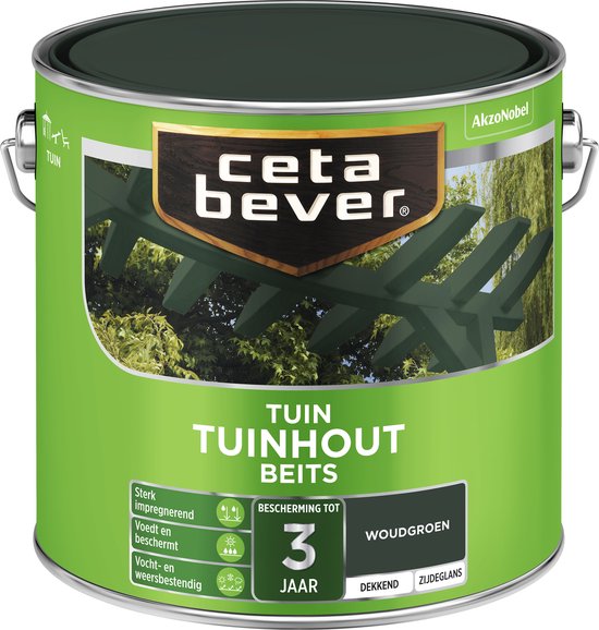 Cetabever - Tuinbeits Tuinhout Dekkend - Woudgroen - 2,5 L