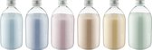 Scrubzout - 650 gram - set van 6 verschillende geuren - Aluminium Dop - Opium, Lavendel, Rozen, Amandel, Vanille en Eucalyptus - Hydraterende Lichaamsscrub