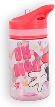 Bouteille d'eau à bec Minnie Mouse | Plastique et caoutchouc rose sans BPA | 17x7x7cm | 400 ml | Bouteille d'eau avec bec long | Sans fuite | Garde au chaud et au froid | Pour Bébé Sport Camping et plein air