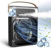 Mini climatiseur - Refroidisseur d'air - Refroidisseur d'air - Climatisation - Ventilateur de table - Zwart - Humidificateur - 600 ml - Désodorisant - Aroma Diffuser